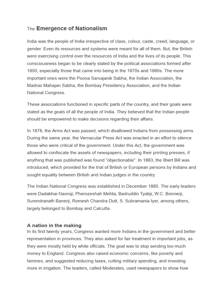 Rise of Indian Nationalism Explained | PDF | Mahatma Gandhi | British Raj