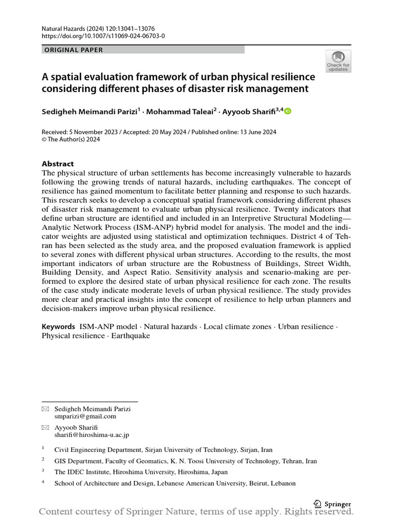 A Spatial Evaluation Framework of Urban Physical R | PDF | Statistics ...