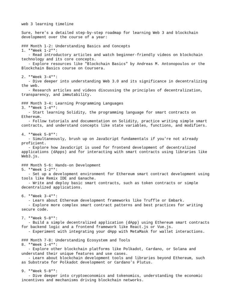 Web 3.0 Learning Roadmap | PDF | Computer Programming | Software ...