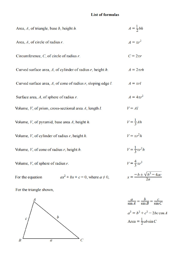 Formulas | PDF