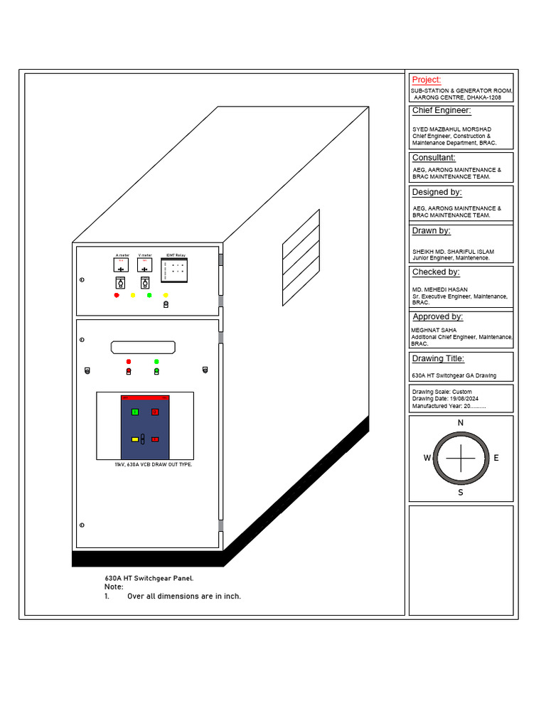 630A HT Panel GA Drawing | PDF | Electric Power | Power Engineering