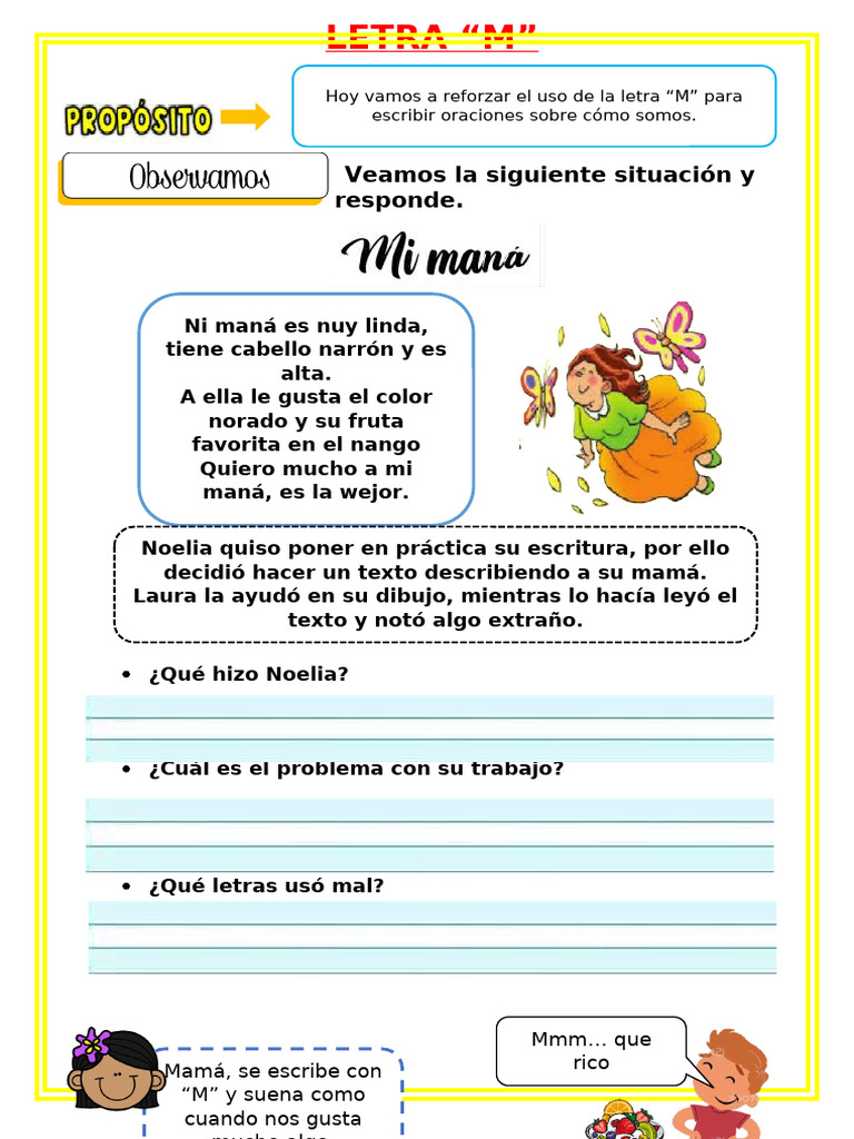 Oraciones con la letra "M" | PDF
