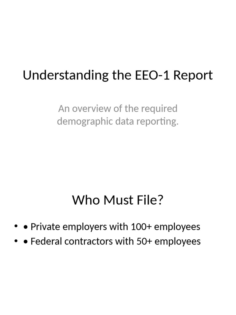 EEO-1 Report Overview and Filing Guide | PDF