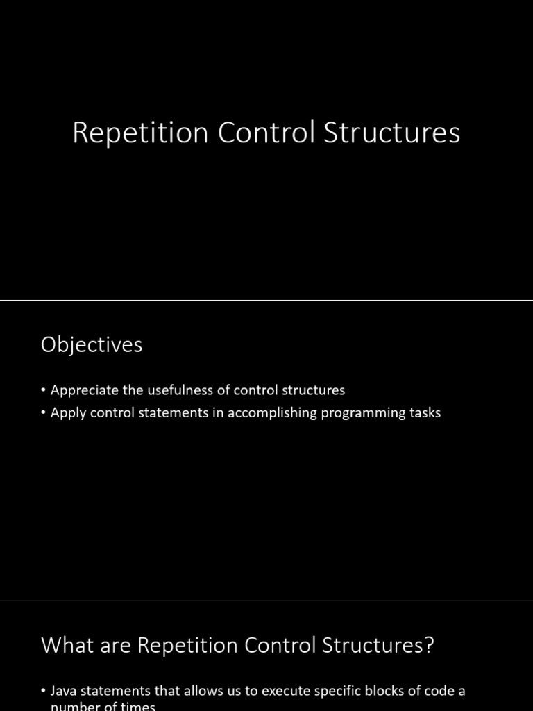 7 - Repetition & Control Structures | PDF