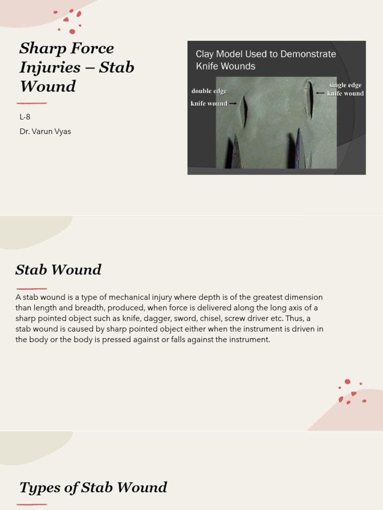 Understanding Stab Wounds: Types & Characteristics | PDF | Knife | Wound