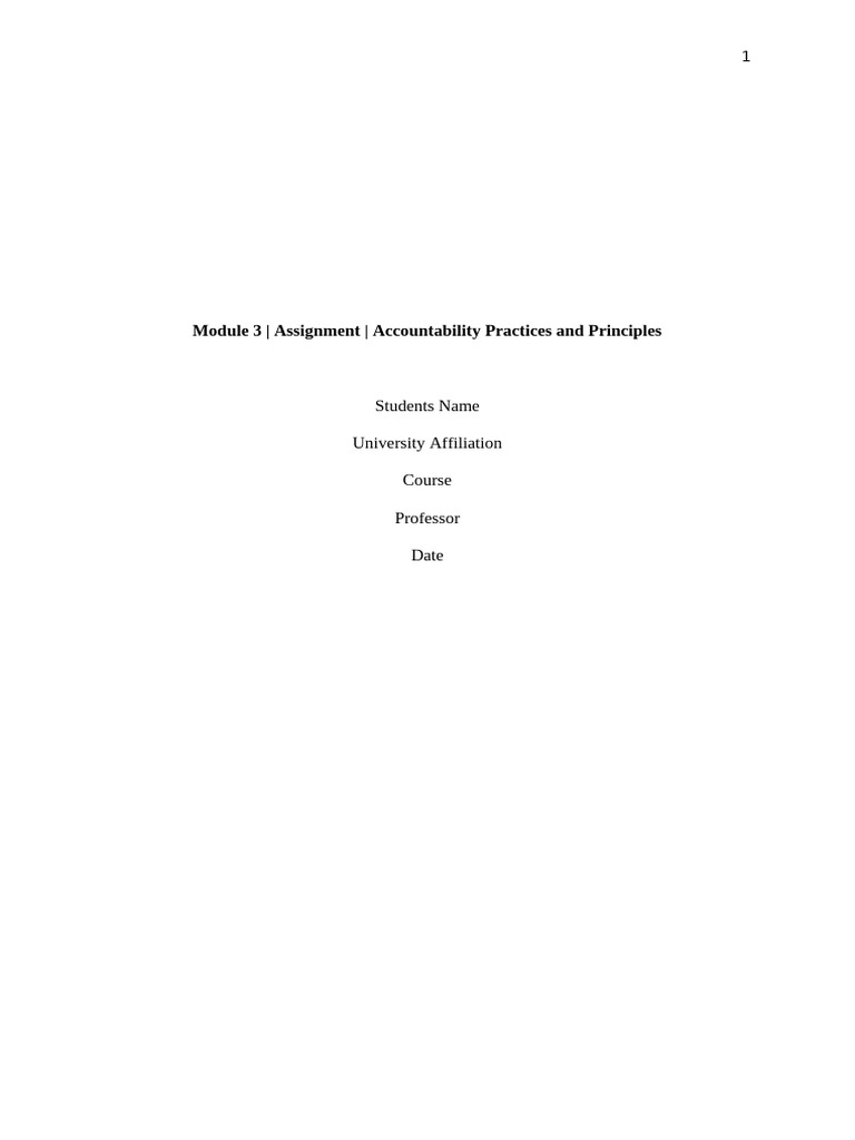 Module 3 - Assignment - Accountability Practices and Principles | PDF ...