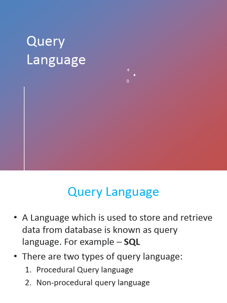 Understanding Query Languages and Operations | PDF | Relational Model ...