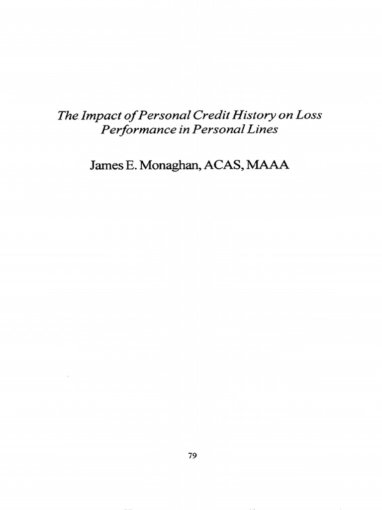 Monaghan - The. Impact of Personal Credit History On Loss Per | PDF ...