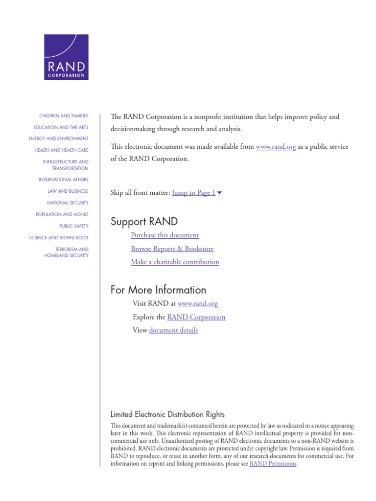 Rand RR145 | PDF | Rand Corporation | Army