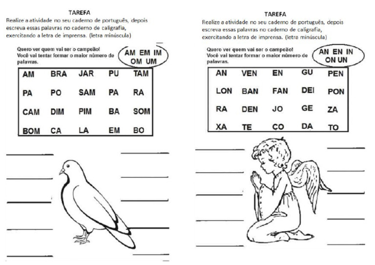 Palavras Terminadas em Am-An | PDF