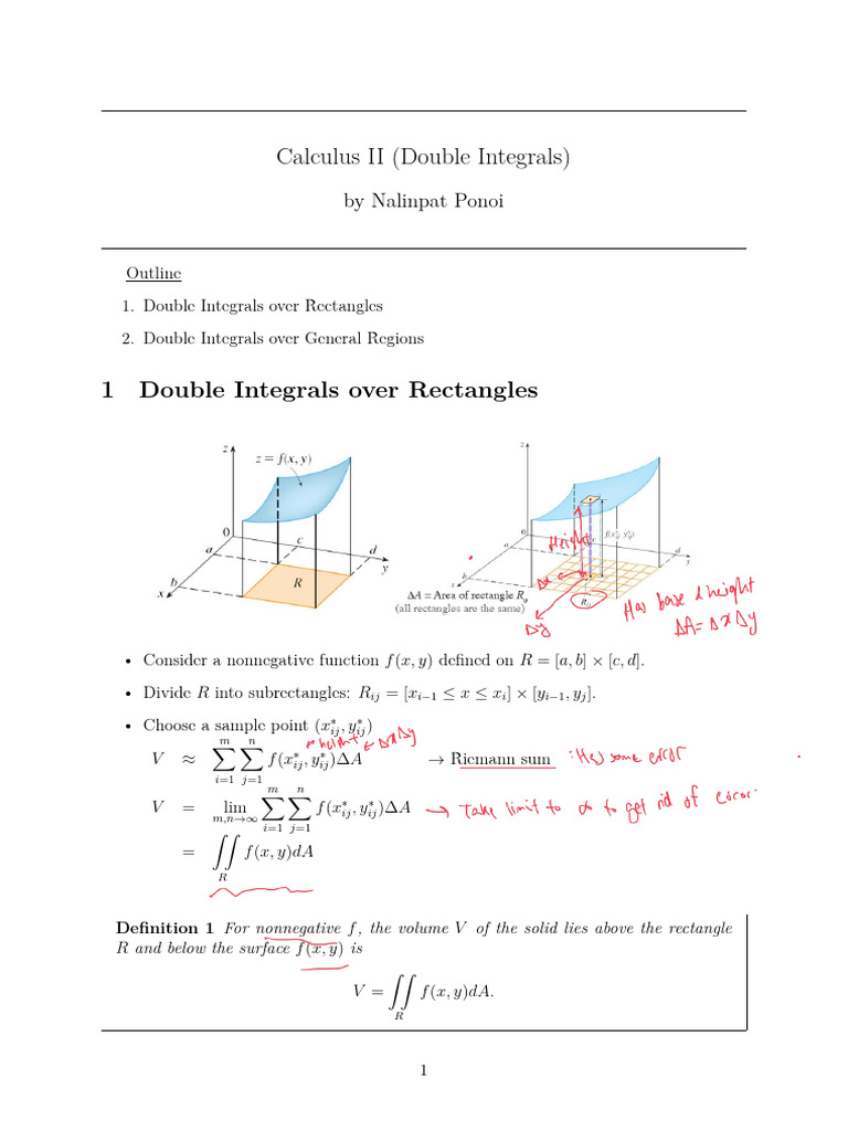 Double Integrals in Calculus II | PDF | Integral | Mathematics