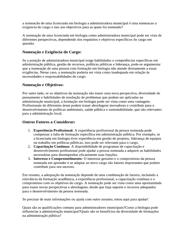 Nomeação e Exigência Do Cargo | PDF | Liderança | Gestão de recursos ...