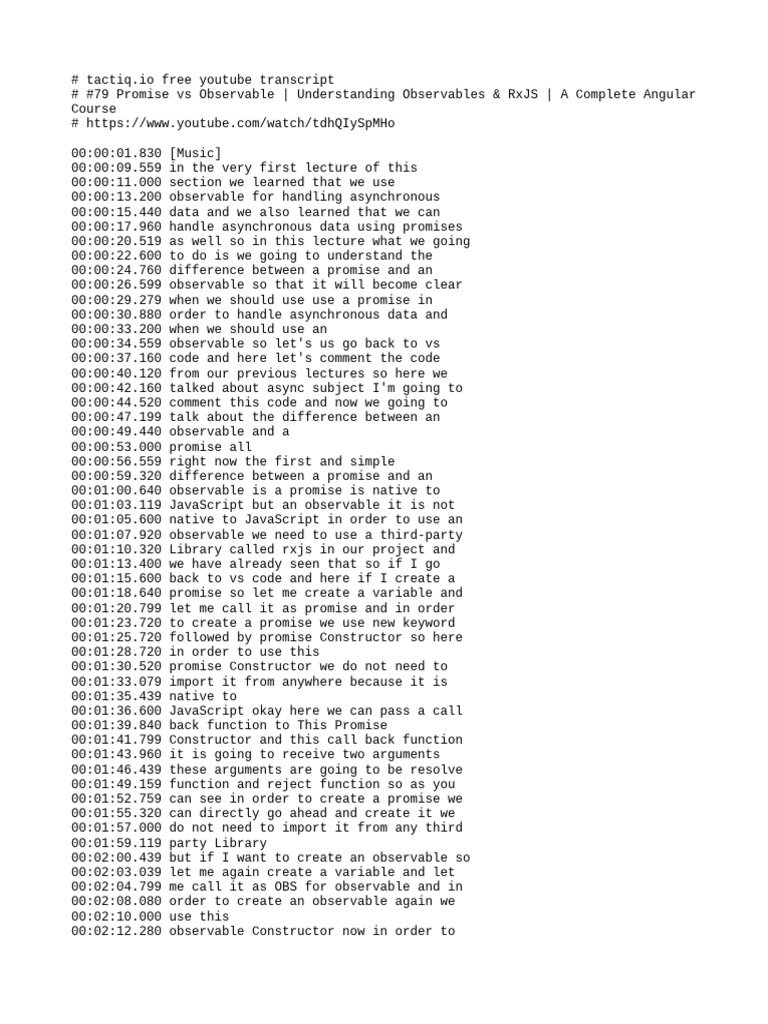 Tactiq Free Transcript TdhQIySpMHo | PDF | Java Script | Constructor ...