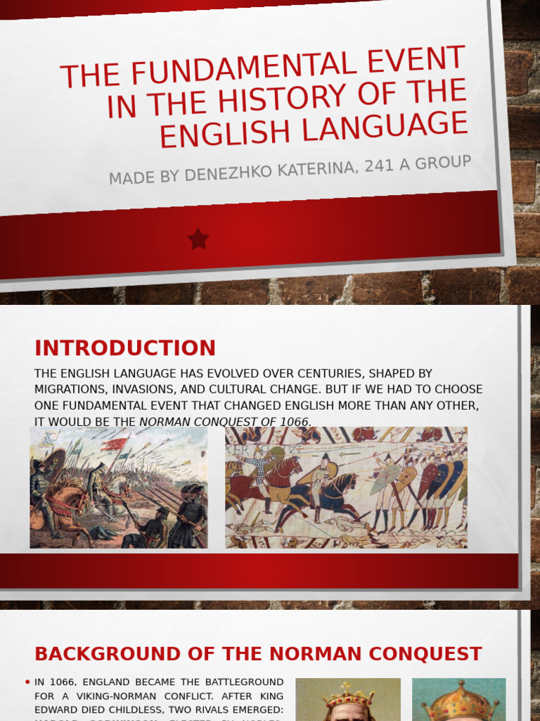The Fundamental Event in The History of The | PDF | English Language ...