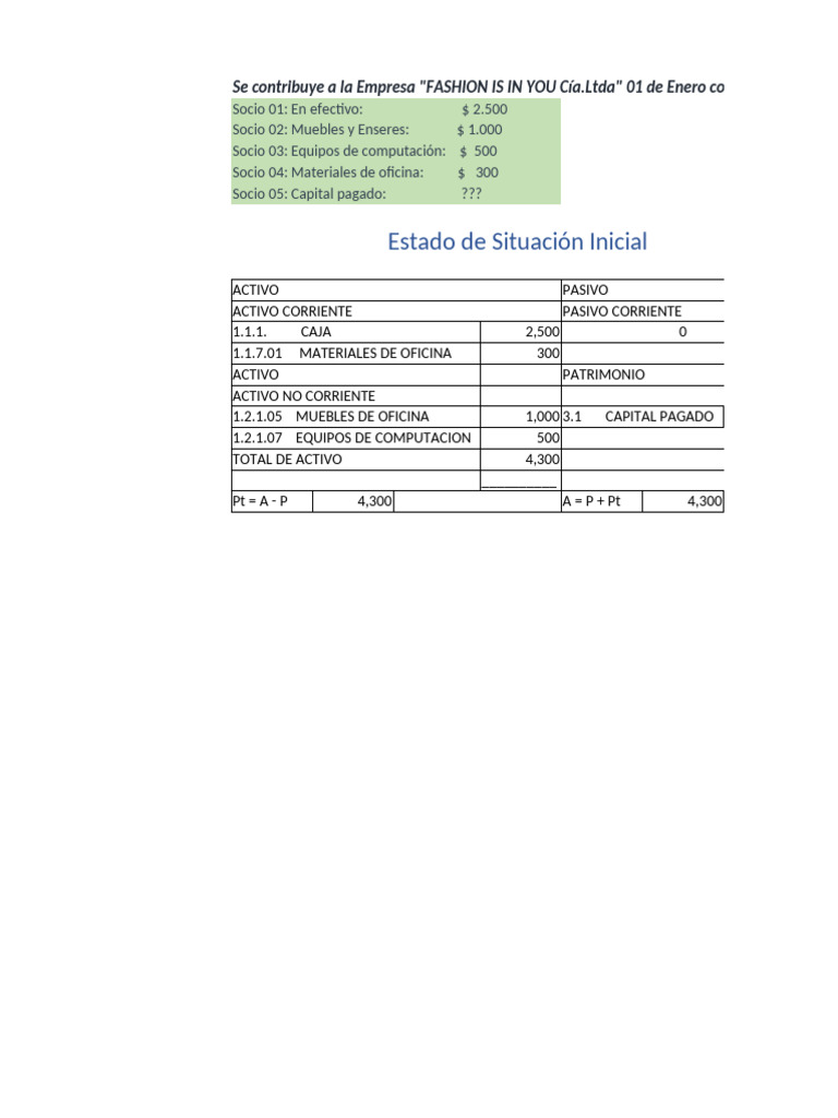 Estado de Situacion Inicial | PDF