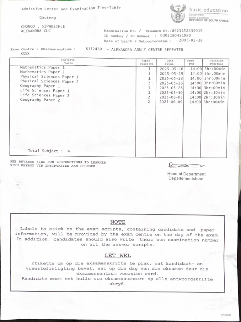 Admission Letter | PDF