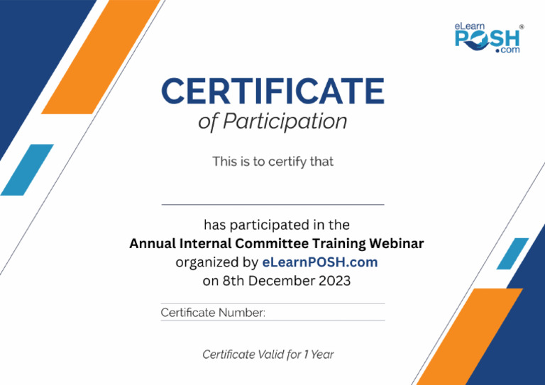 Annual Internal Committee (IC) Training Webinar | PDF