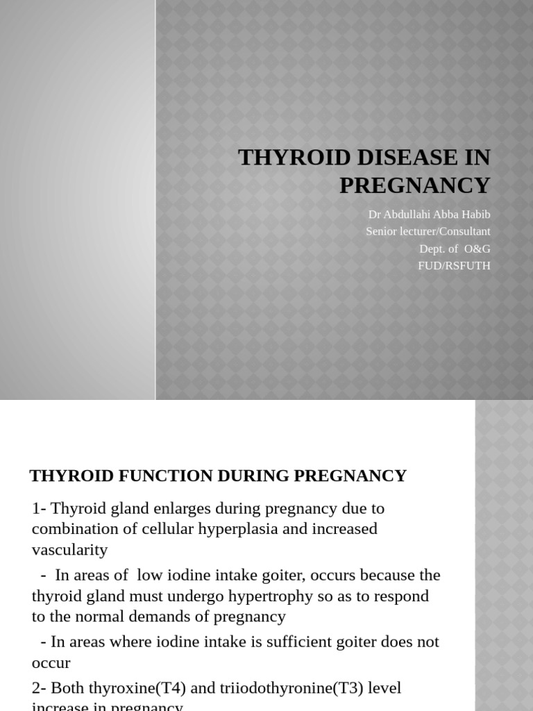 Thyroid Disease Management in Pregnancy | PDF | Hypothyroidism | Thyroid