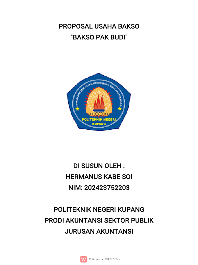 Proposal Usaha Bakso Pak Budi | PDF