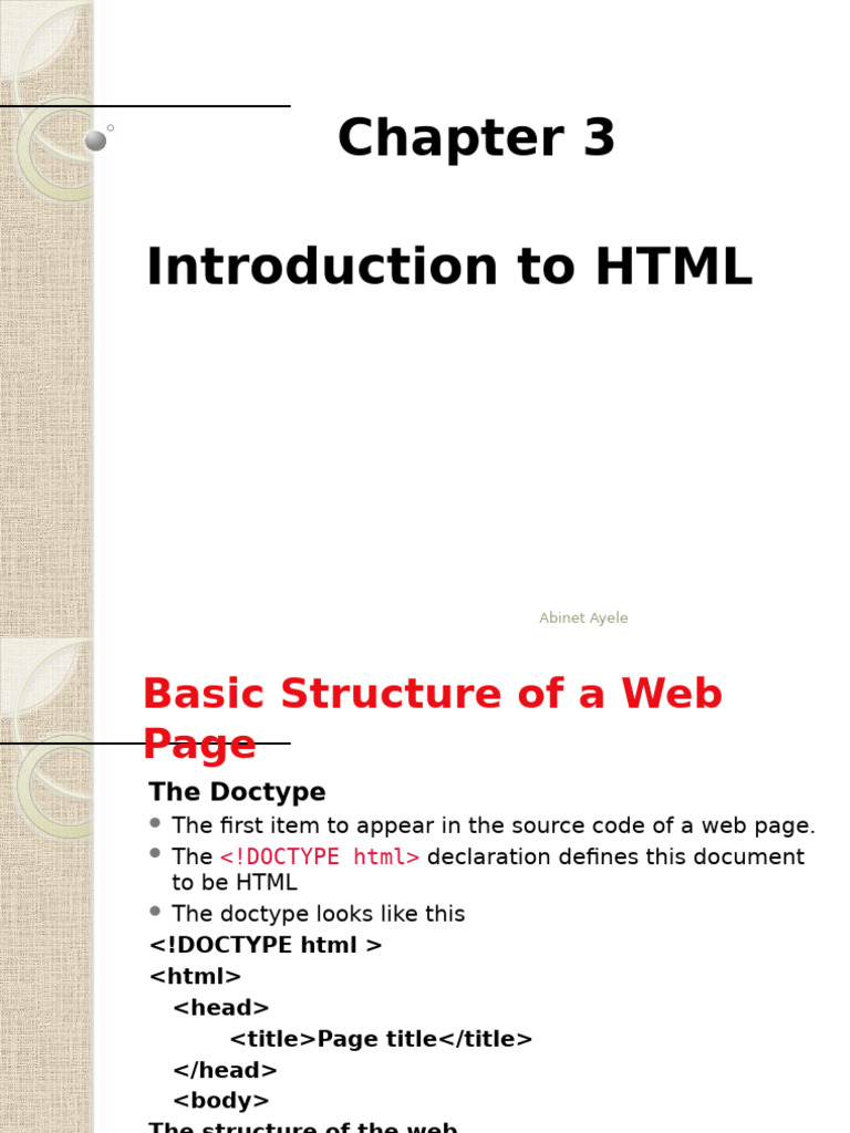 IP Chapter 3 | PDF | Html Element | Html