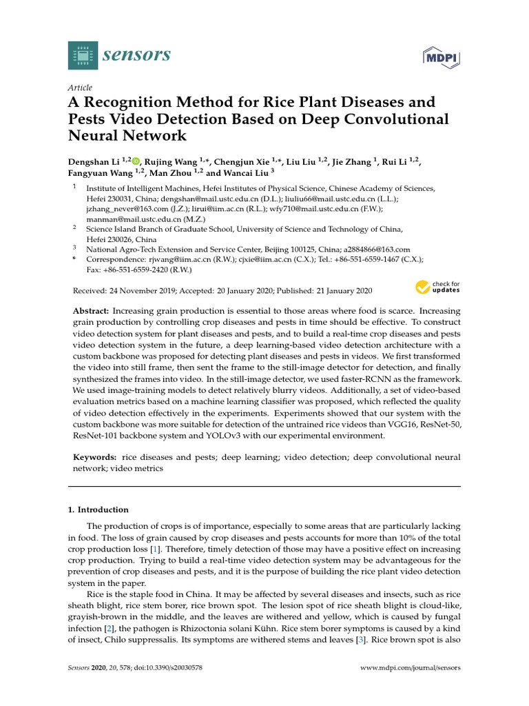 Rice Disease Detection via Deep Learning | PDF | Rice