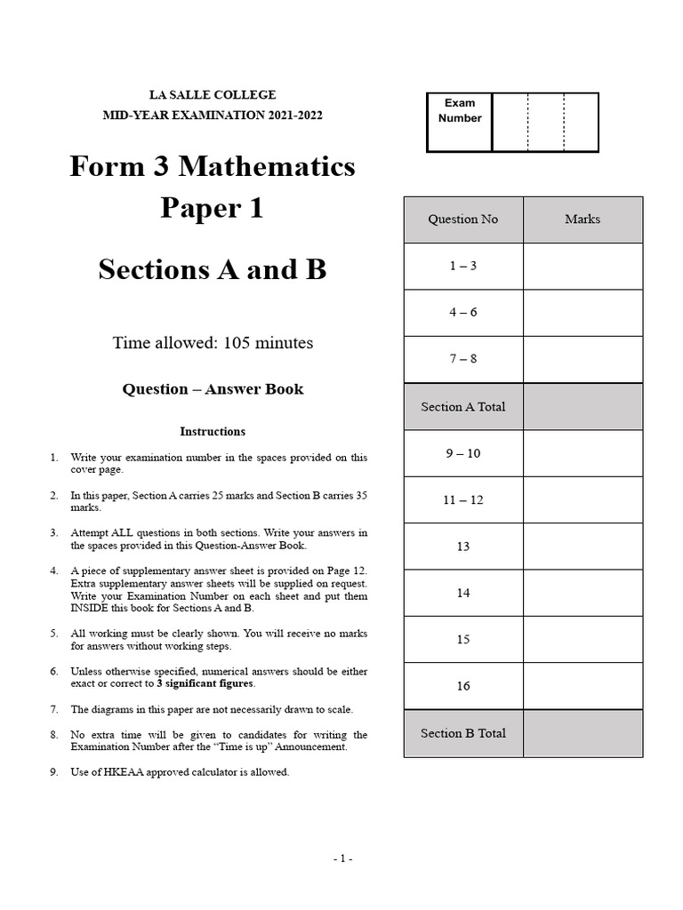 2022-F3 My-Math 1ab | PDF | Mathematics | Elementary Geometry