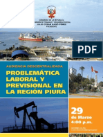 Audiencia Pública Descentralizada: "Problemática Laboral y Previsional en La Región Piura"