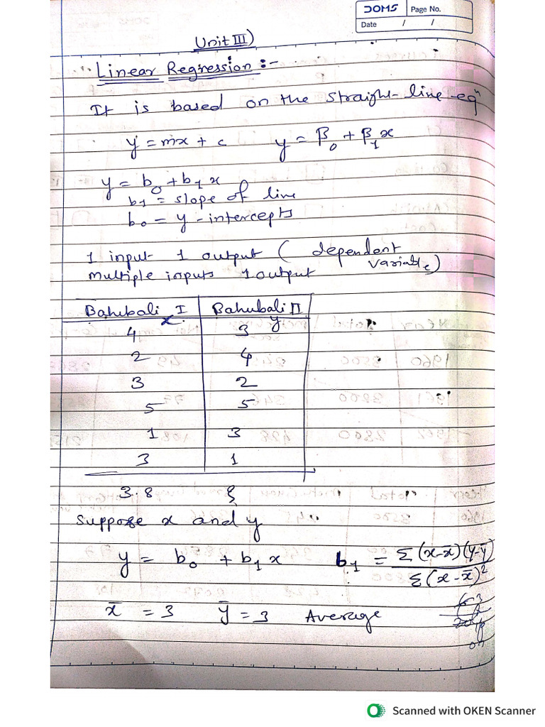 Unit 3 Linear Regression | PDF