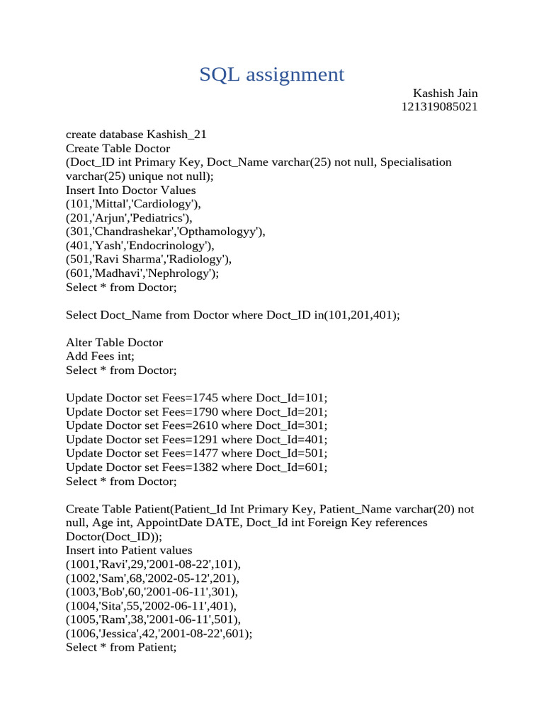 SQL Database Creation and Management | PDF | Information Retrieval ...