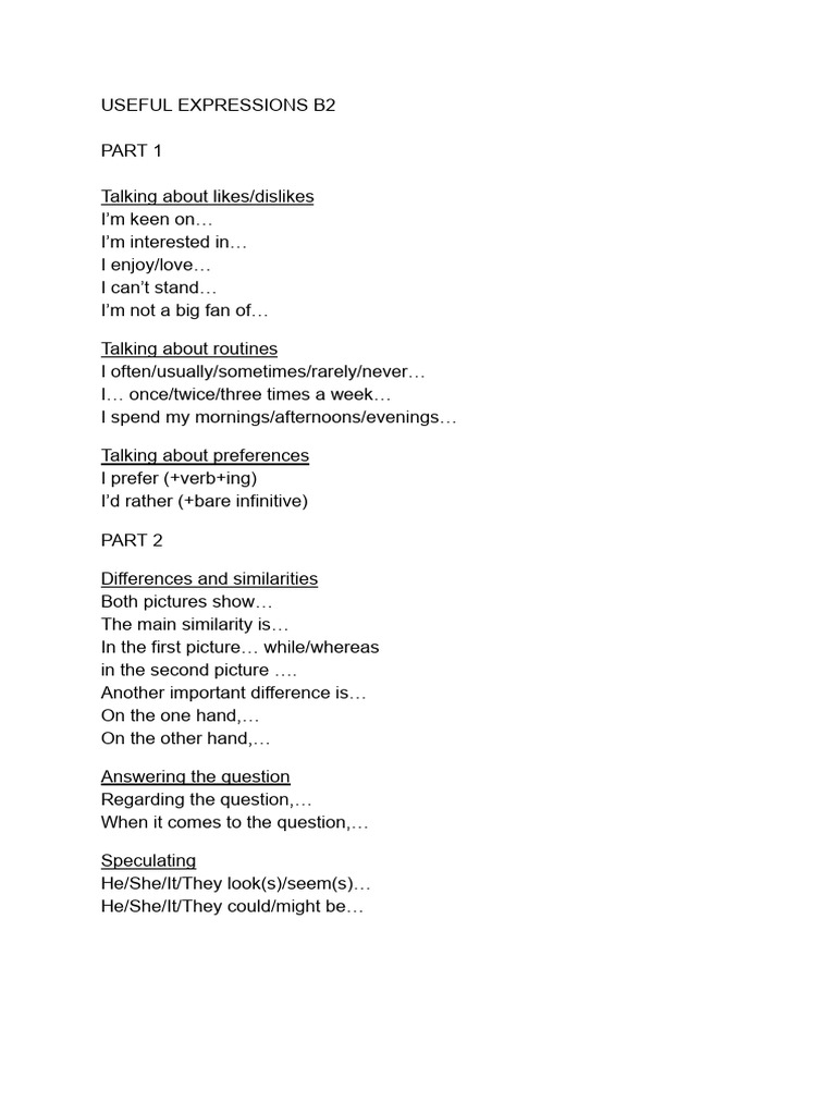 Essential B2 Expressions for Conversations | PDF