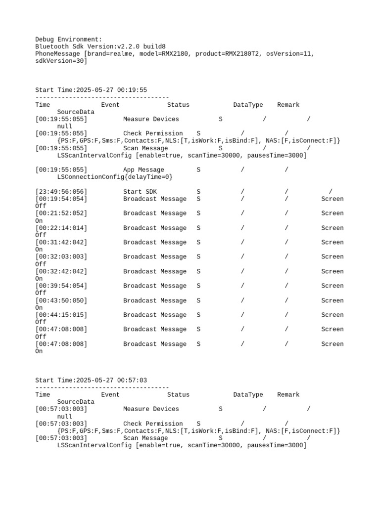 Bluetooth SDK Debug Log Analysis | PDF | Bluetooth | Software