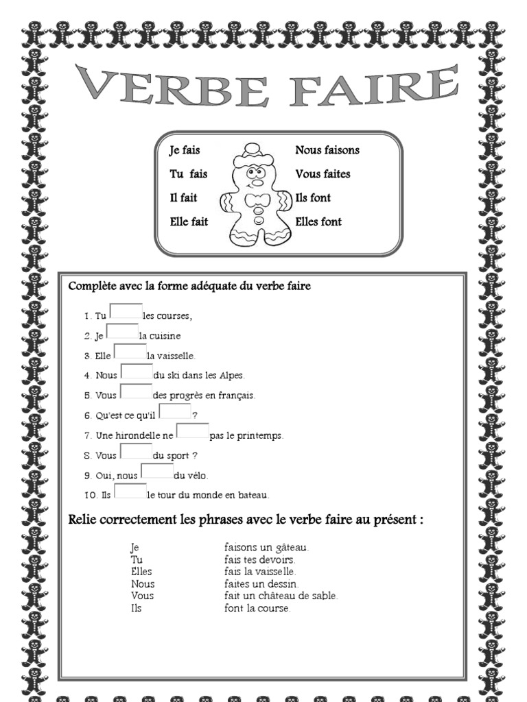 Le Verbe Faire à L imparfait De L indicatif Verbe Faire | PDF