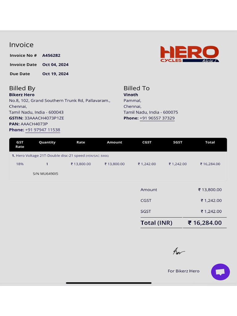 Hero Bill | PDF