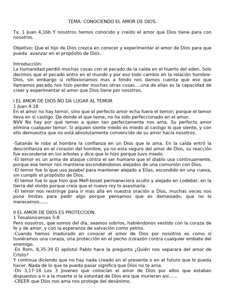 Conociendo El Amor de Dios | PDF | Amor | Cristo (título)