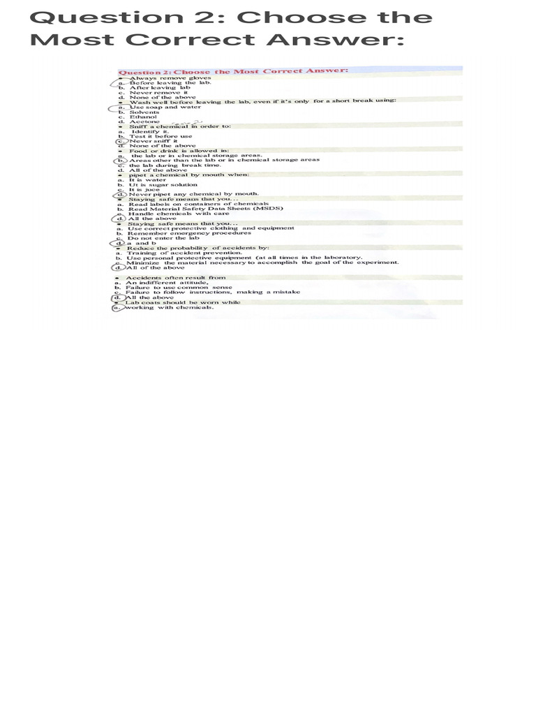 Question 2: Choose The Most Correct Answer: PDF | PDF