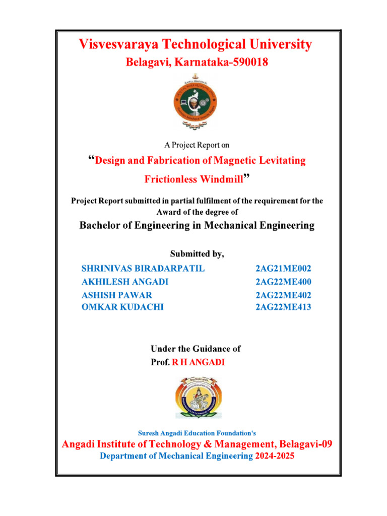 Report One Windmill | PDF | Electromagnetic Induction | Wind Turbine