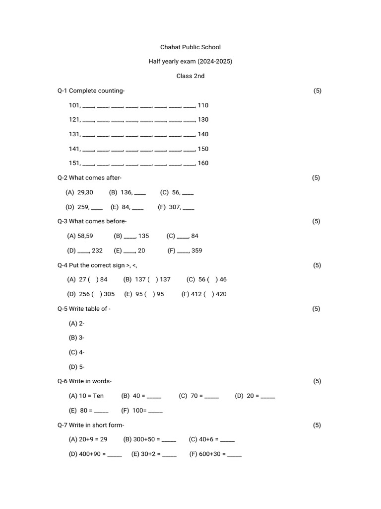 2nd Class | PDF