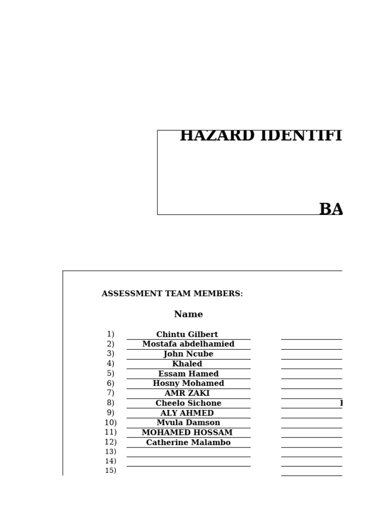 Hazard Identification Risk Assessment and Control LTS | PDF | Hazards ...