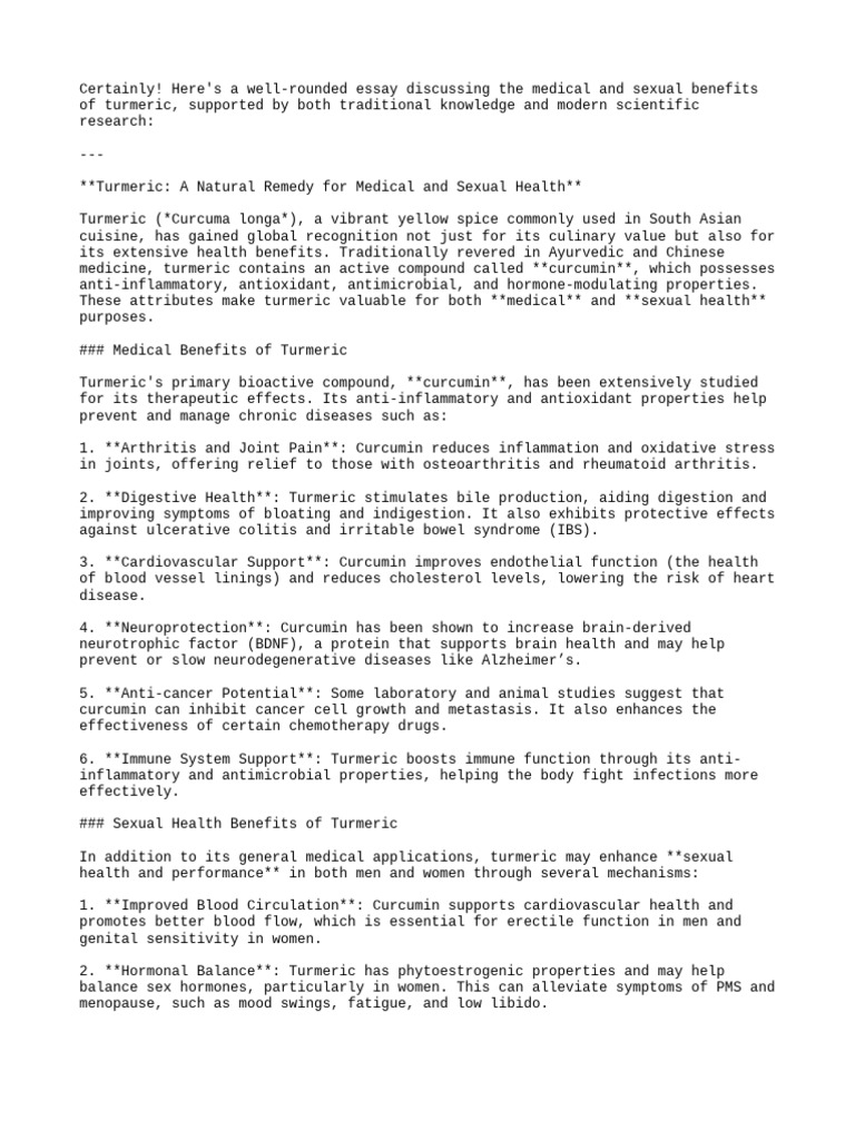 Turmeric Goodbadwsa Essay | PDF | Turmeric | Inflammation