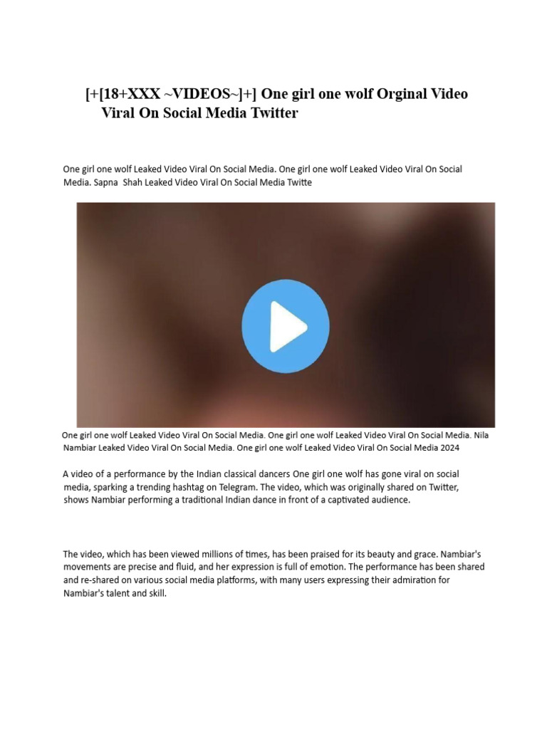 Onegirlonewolf Viral Video Kdiwlz PDF 