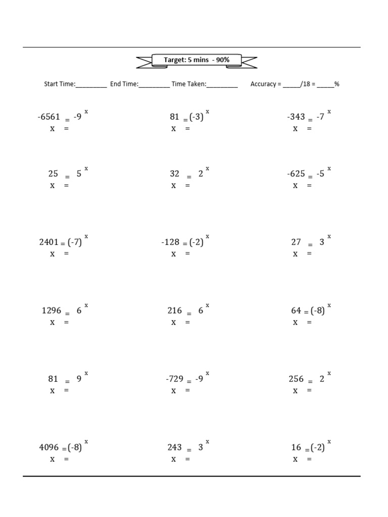 Grade 07 Exponents Variable Exp 06 | PDF | Mathematics