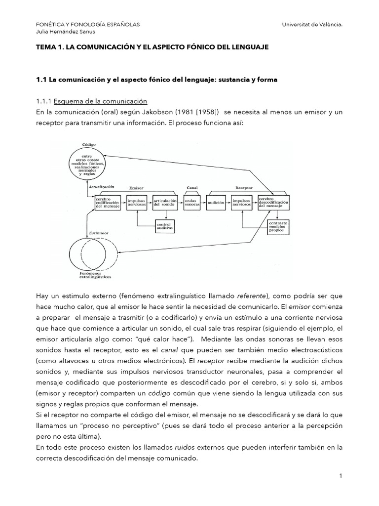 Fonética y Fonología. Temas 1 y 2 | PDF | Fonética | Voz humana