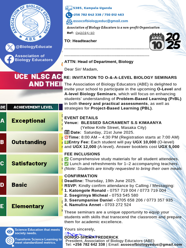 O&A-Level Biology Seminars Invitation | PDF | Human Communication ...