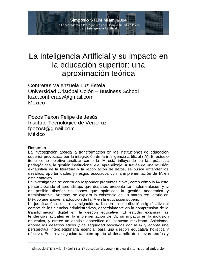 6 - 29-La Inteligencia Artificial y Su Impacto en La Educación Superior ...