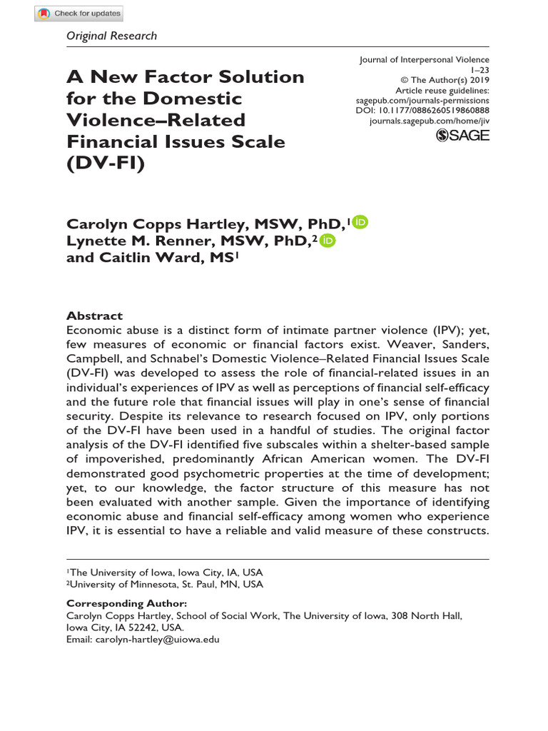 New Factor Analysis of DV-FI Scale | PDF