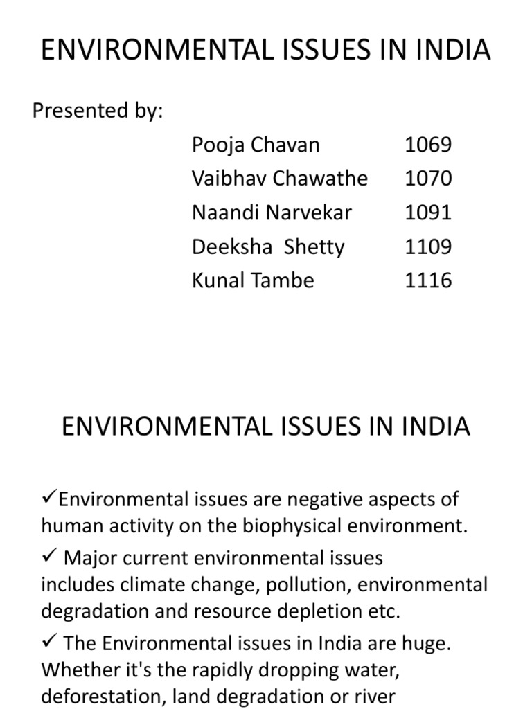 Major Environmental Issues in India | PDF | Natural Environment ...