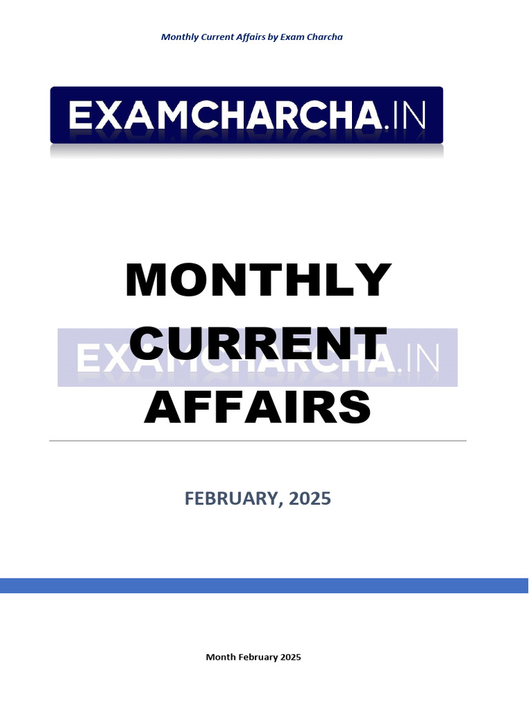 February 2025 Current Affairs Summary | PDF | Government Budget Balance ...
