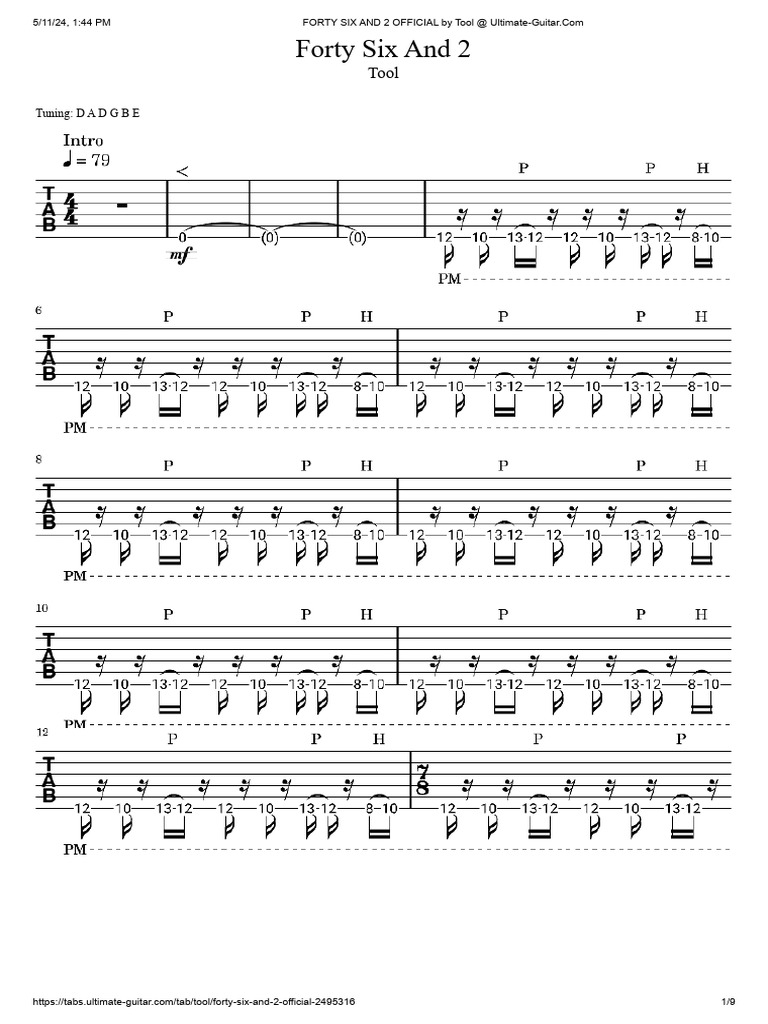 FORTY SIX AND 2 OFFICIAL by Tool @ | PDF