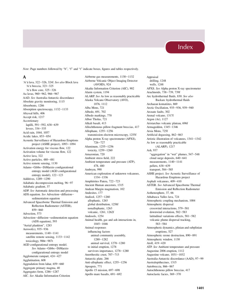 Index - 2015 - The Encyclopedia of Volcanoes | PDF | Volcano | Types Of ...