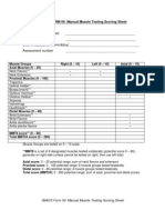 Manual Muscle Testing Scoring Sheet